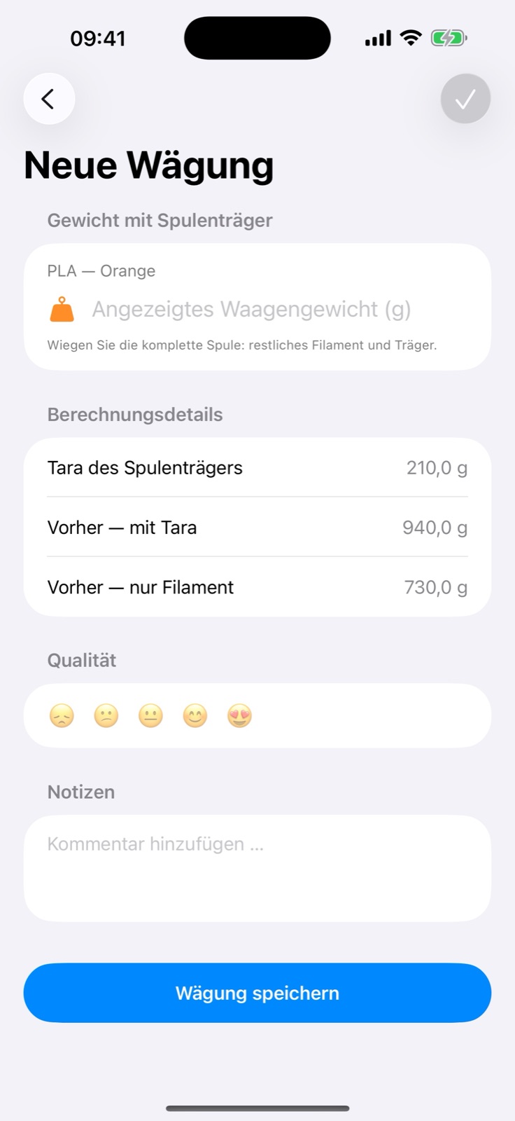 Ansicht für eine neue Wägung