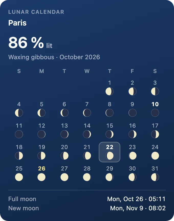 Lunar calendar
