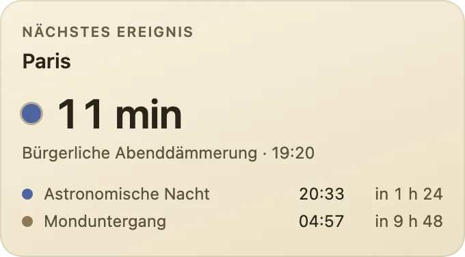 Nächstes Ereignis