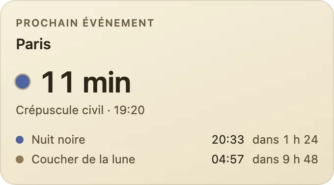 Prochain événement