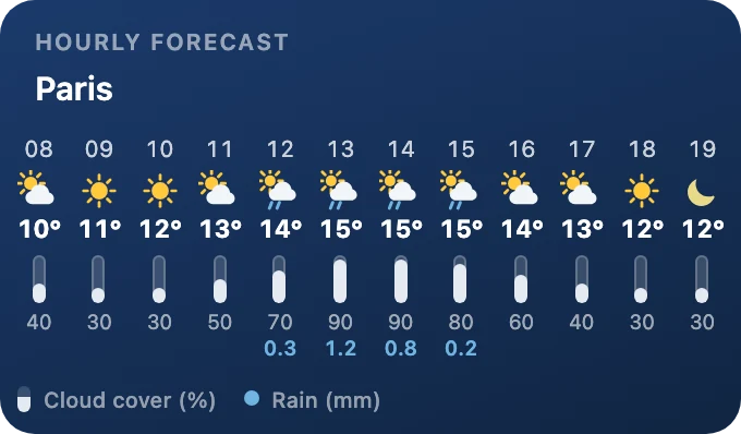 Hourly forecast