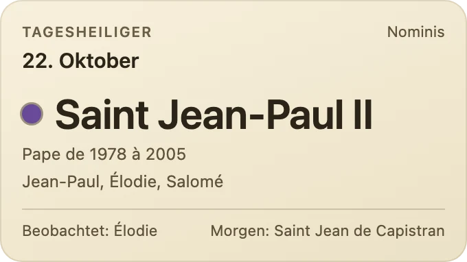 Heiliger des Tages