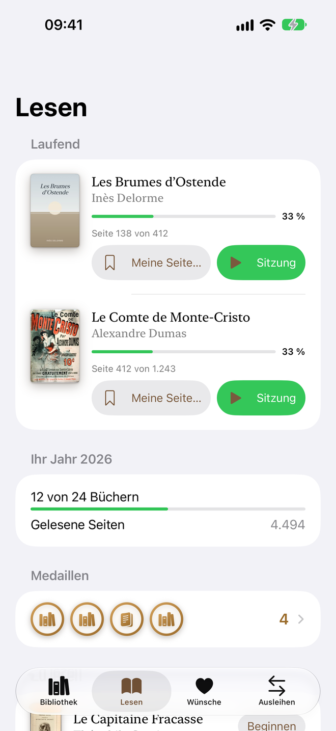 Lesen. Wo Sie stehen, und Ihr Jahresziel. — Legenda, iPhone