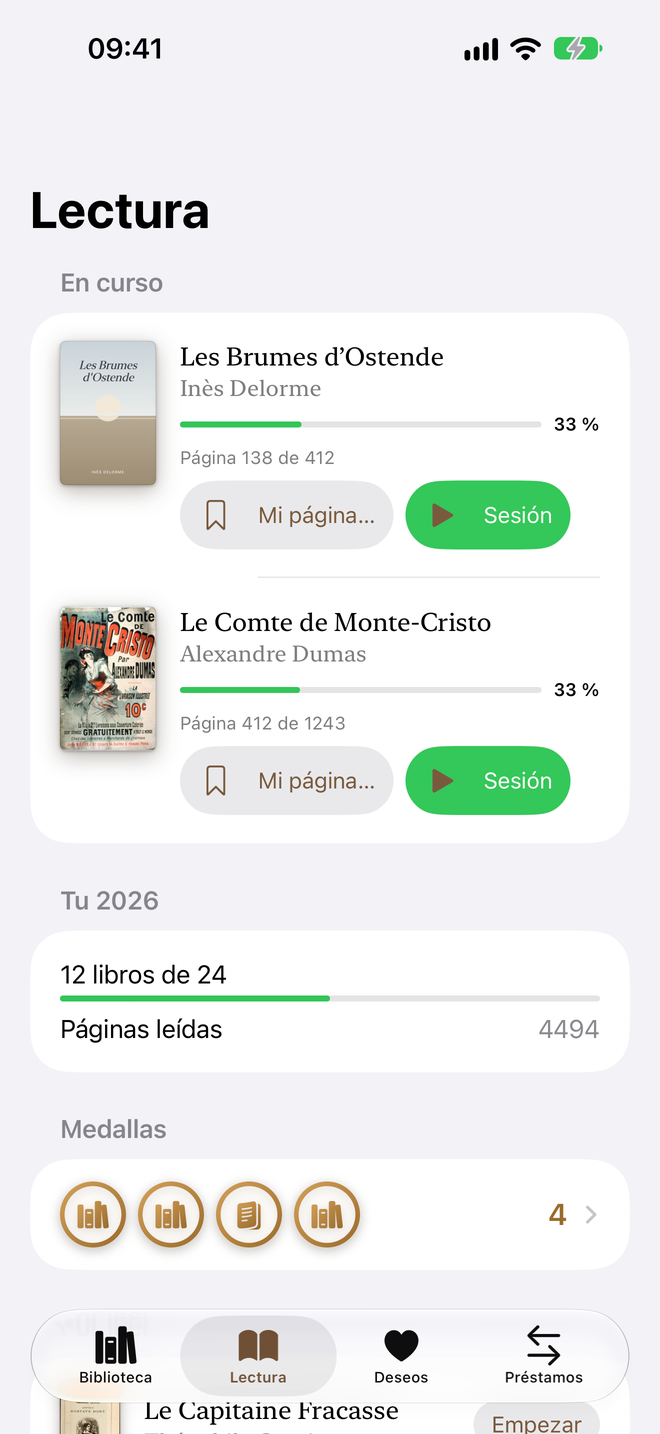 Lectura. Por dónde vas y tu objetivo del año. — Legenda, iPhone