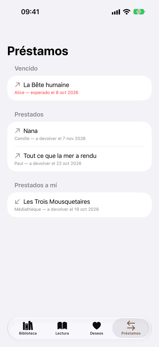 Préstamos. Préstamos en ambos sentidos, retrasos a la vista. — Legenda, iPhone