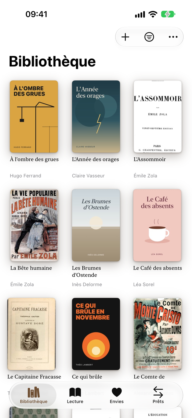 Bibliothèque. Chaque livre à sa place, avec sa couverture. — Legenda, iPhone