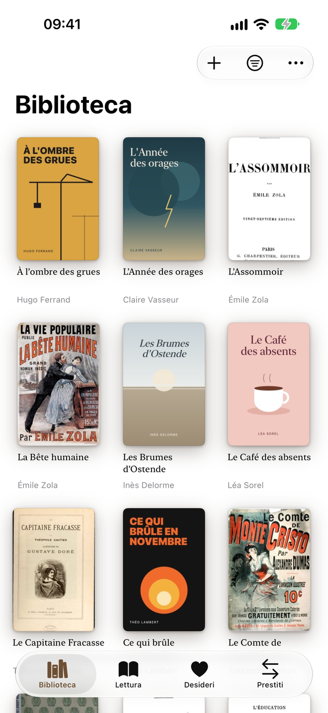 Biblioteca. Ogni libro al suo posto, con la sua copertina. — Legenda, iPhone