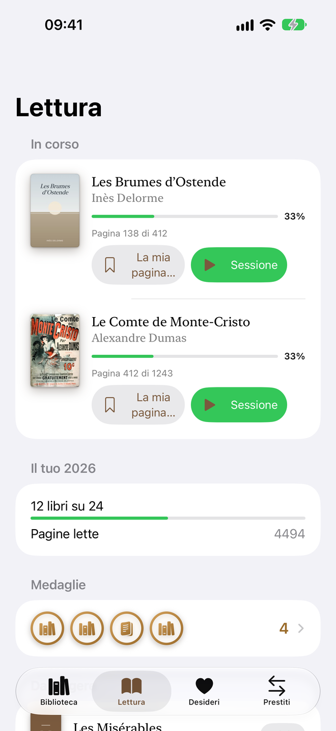 Lettura. A che punto sei e il tuo obiettivo dell’anno. — Legenda, iPhone