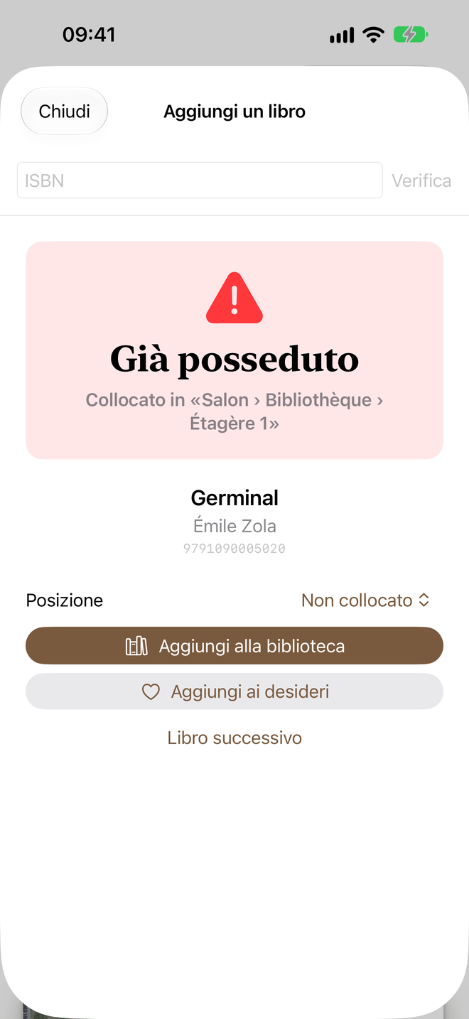 Scansione. Un codice a barre e sai se ce l’hai già. — Legenda, iPhone