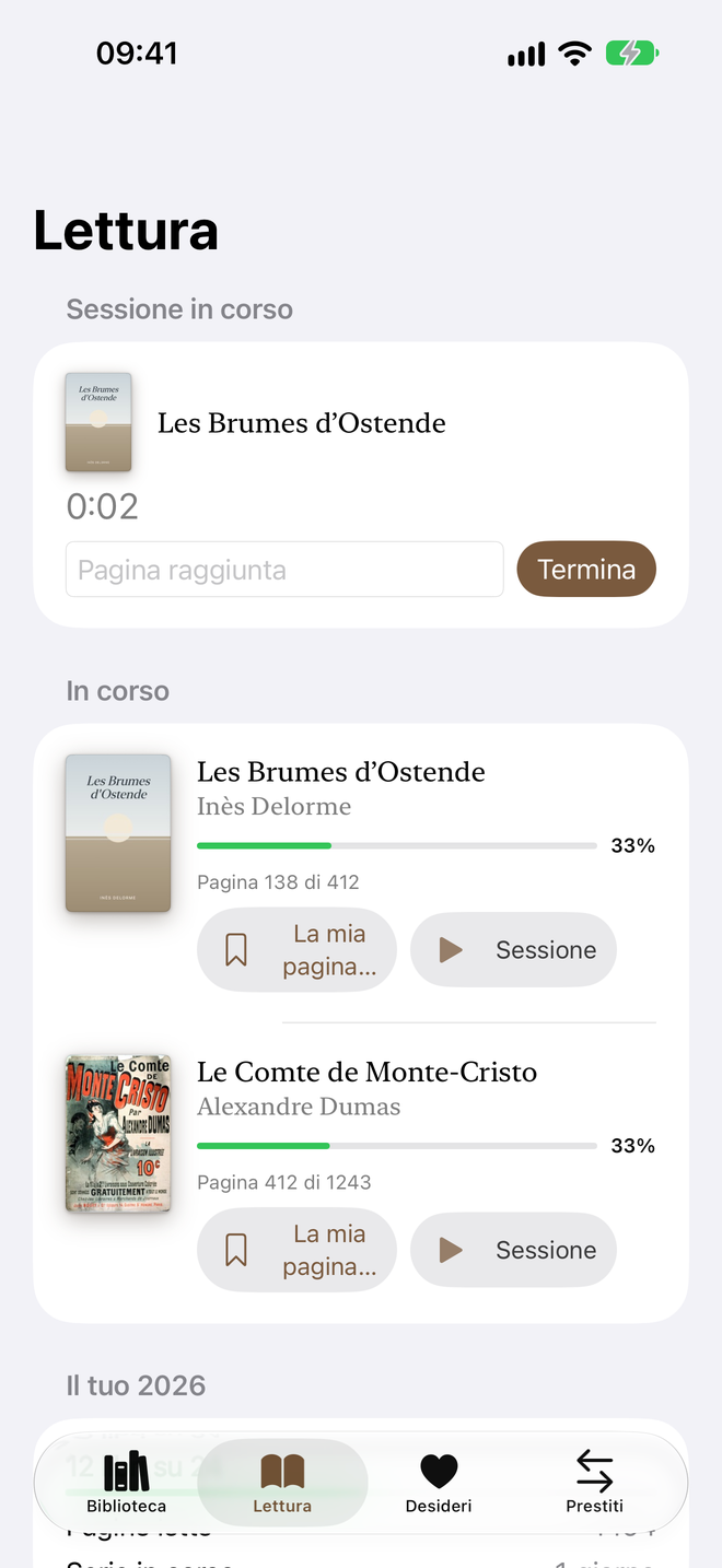 Sessione. Il tempo di lettura, pagina dopo pagina. — Legenda, iPhone