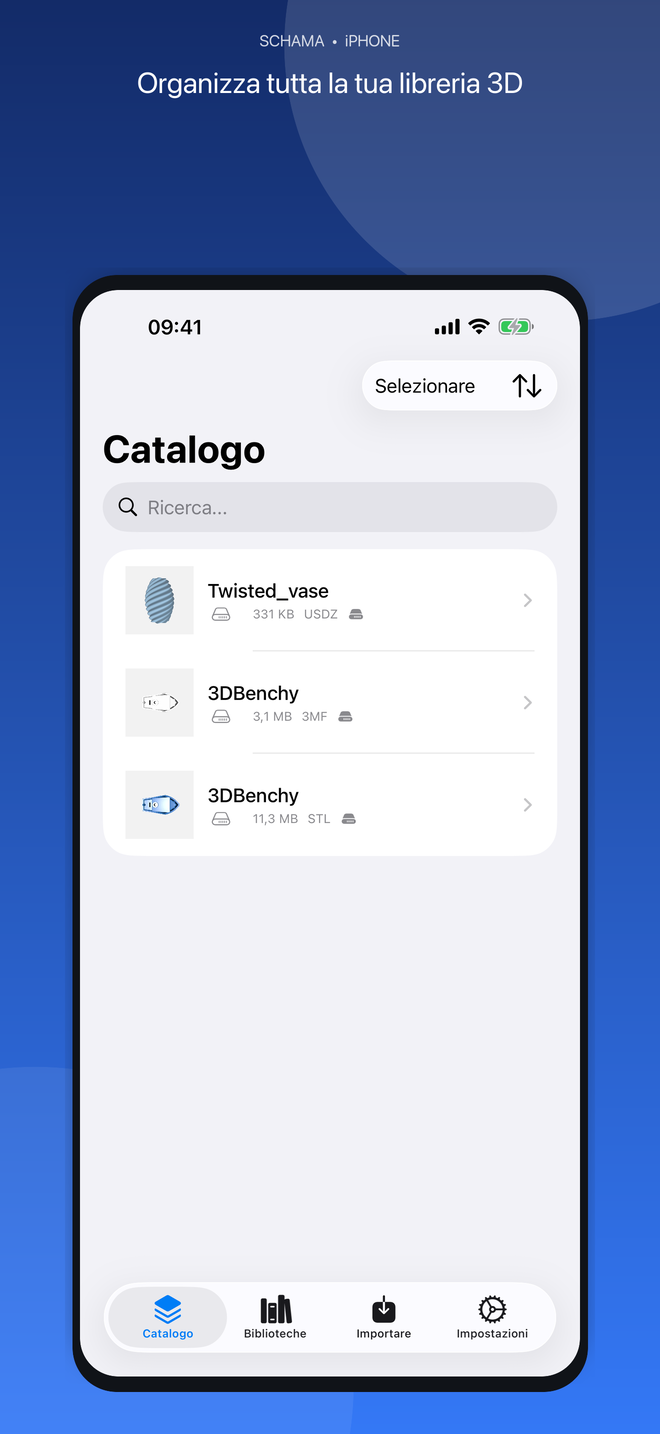 Catalogo di Schama su iPhone